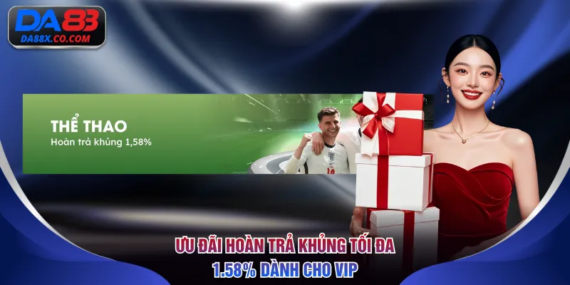 Ưu đãi hoàn trả khủng tối đa 1.58% dành cho VIP